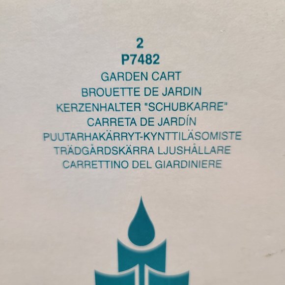 PartyLite Garden Cart Pillar Candle Holder P7482 Two Pieces Glass Tray - Picture 9 of 9